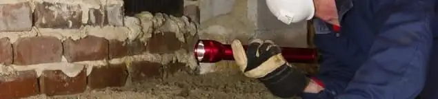 Pest control technician inspecting a crawl space for ant activity and entry points in Nashville, TN